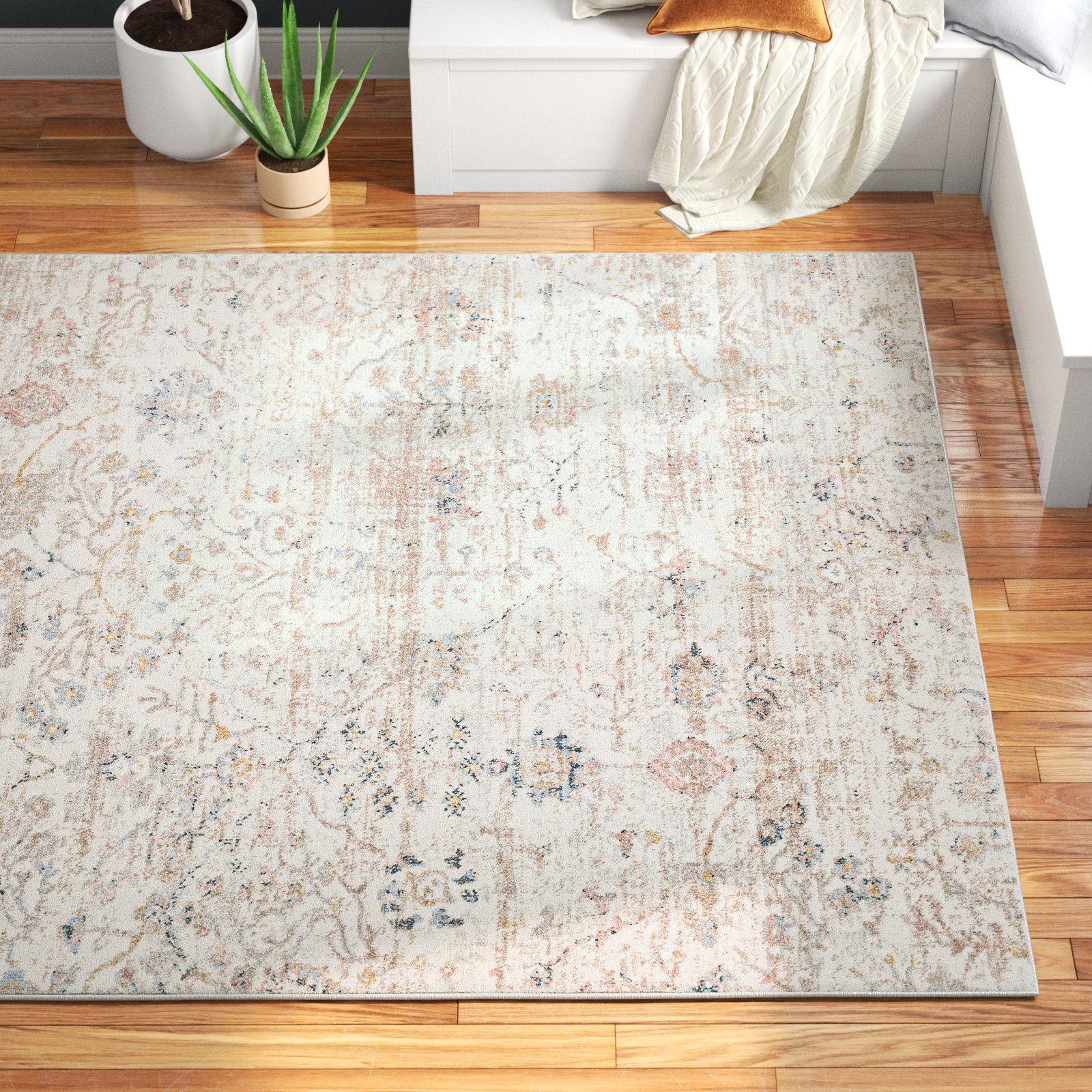 Langley Street® Benfield Beige Machine Washable Area Rug